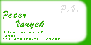 peter vanyek business card